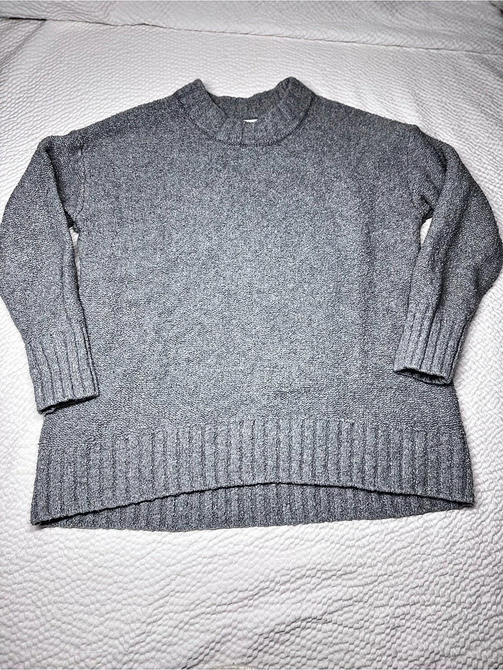 Old Navy Large Gray Textured Knit Mock Neck Sweater